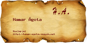 Hamar Ágota névjegykártya